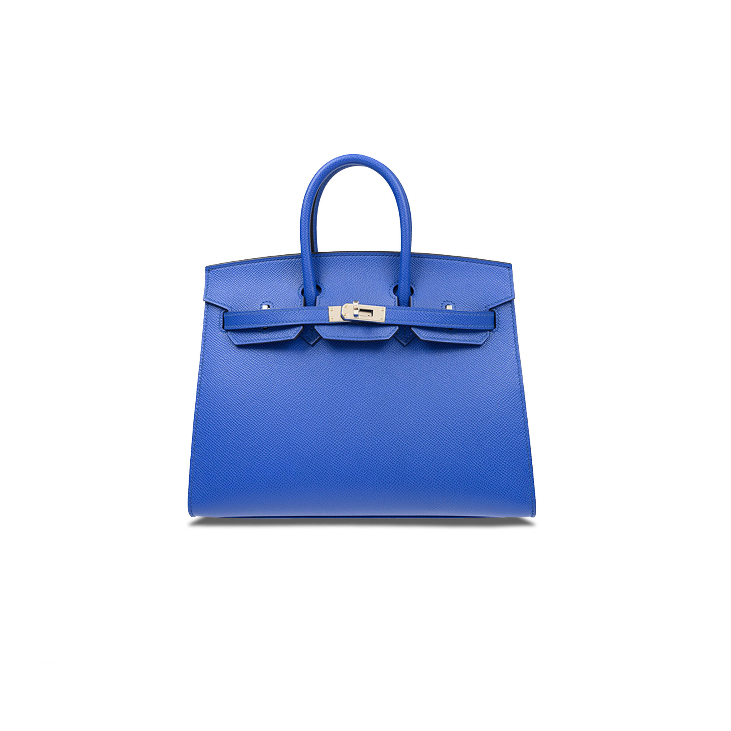 H**me5 BIRKIN 25 EPSOM LEATHER GREEK BLUE SILVER BUCKLE BAG BK2571EPSSO (25*20*13cm) Master Quality